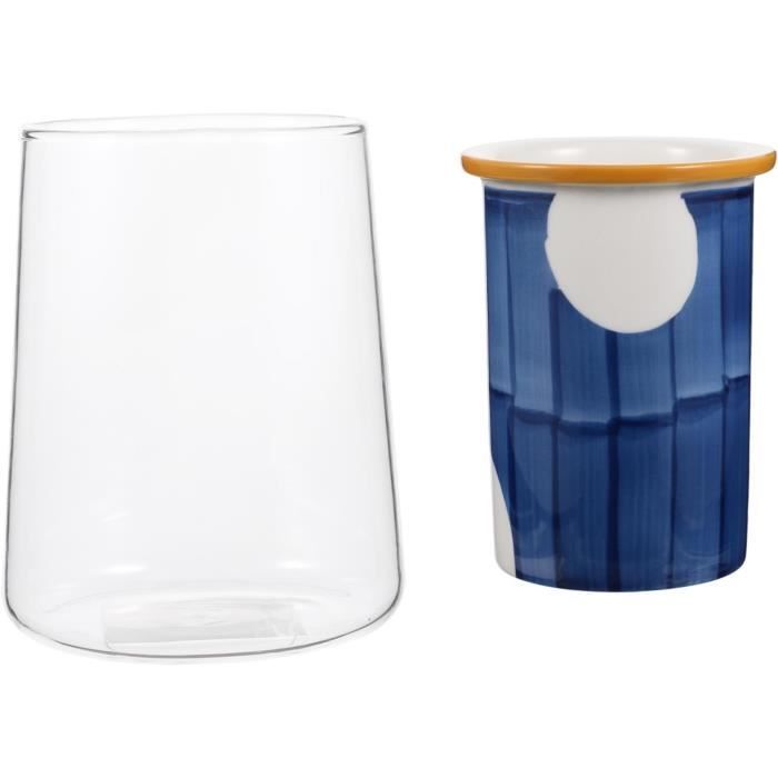 Bleu Couverts En Céramique Japonaise, Tasses à Bouche Droite, Tasses à