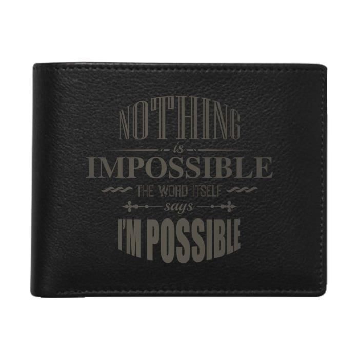 Tyyc De Motivation Cadeau Pour Homme Rien D Impossible Citation Porte Monnaie En Cuir Nouvel An Cadeaux D Entreprise Ibyqw Cdiscount Bagagerie Maroquinerie