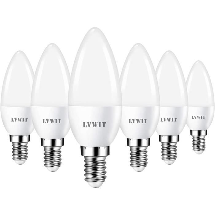 6.5W C35 Ampoules à Bougies LED E14, Equivalente à 60W Ampoules