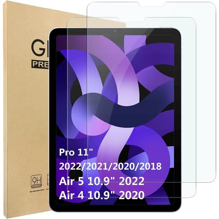 2Pièces] Verre Trempé Compatible pour iPad Air 5-4 10,9 Pouces  2022-2020,Protecteur écran Compatible pour iPad Pro 11 2022-2[~928] -  Cdiscount Informatique