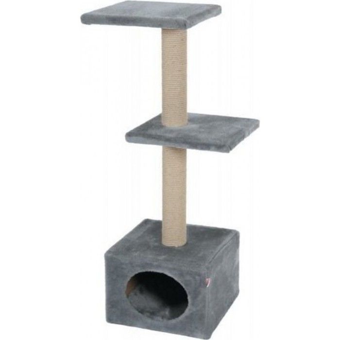 Arbre à chat - ZOLUX - Duo Gris - Tissu - 30x30x83cm - Pour chats moyens