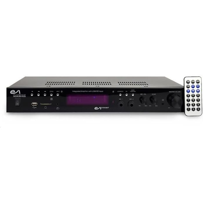 Amplificateur HIFI - Evidence Acoustics EA-2100-BT - STEREO/KARAOKE 2 x 50W - USB SD BT FM