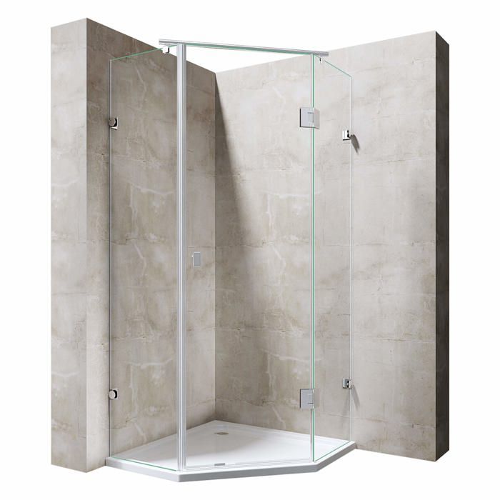 Pare Douche Pvc Central Cabine De Douche PVC Acquario 100x100 Cm - Ouverture Centrale, Portes Pliantes, Hauteur 185 Cm Cabine Douche PVC
