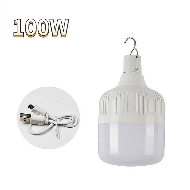 100W)Lampe LED Portable d'Urgence Rechargeable par USB, Luminaire Suspendu  Décoratif à 3 Modes d'Éclairage, Idéal pour l'Extérieur, - Cdiscount Maison
