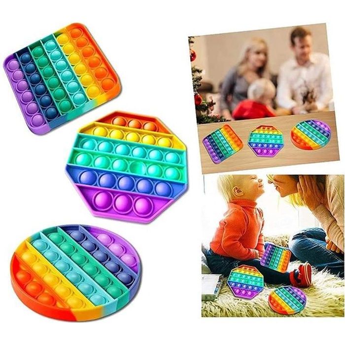 Bubble Pop It Jouet Sensoriel Antistress Rond Multicolore Dam Electronics