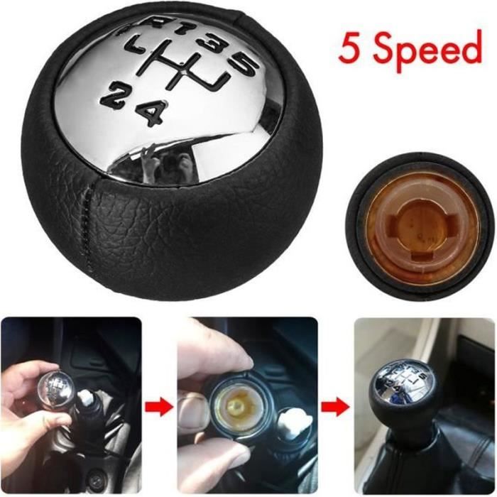 Pommeau De Levier De Vitesse Pour Citroën C4 (2004-2011) - 5 Vitesses, Avec Soufflet Chromé, Standard