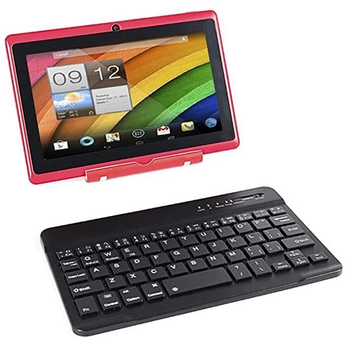 Tablette Tactile Ecran 7 Pouces, Tablet PC avec Clavier(AZERTY) Android  Quad Core Ordinateur Portable, 8Go ROM,Bluetooth (Rouge) - Cdiscount  Informatique