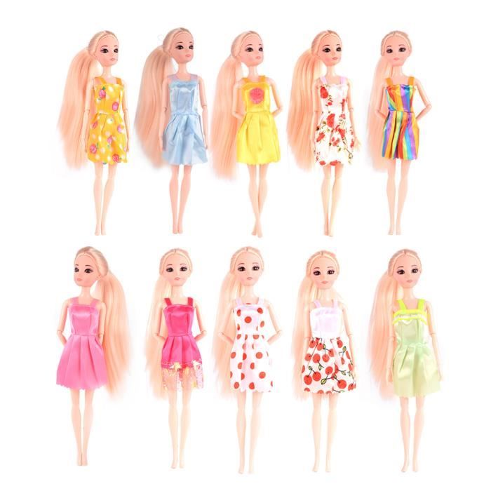 Vêtements pour Barbie,10Pcs Vêtements Barbie Poupée