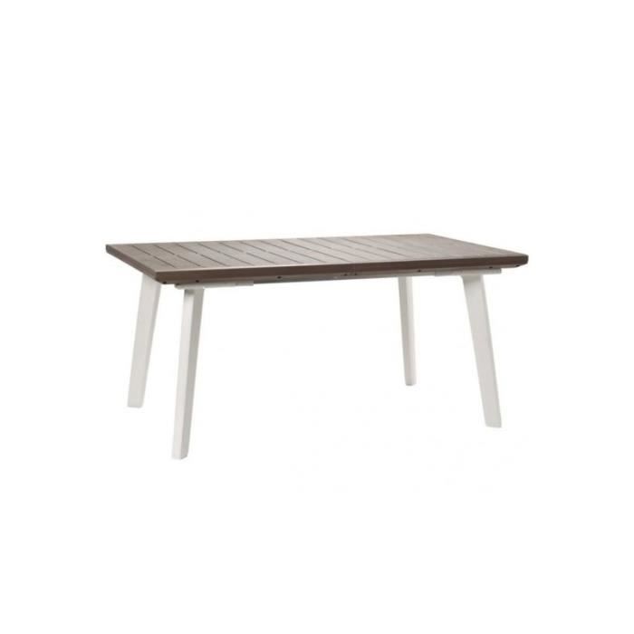 table à rallonges harmony blanc / cappuccino 160x100 cm