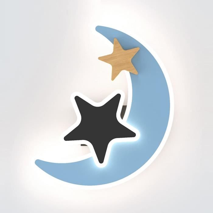Applique Murale Enfant Led 17w Tricolore Dimmable Lampe Murale Chambre Star Moon Design Acrylique Lampe De Murale Garcon Fil 597 Cdiscount Maison