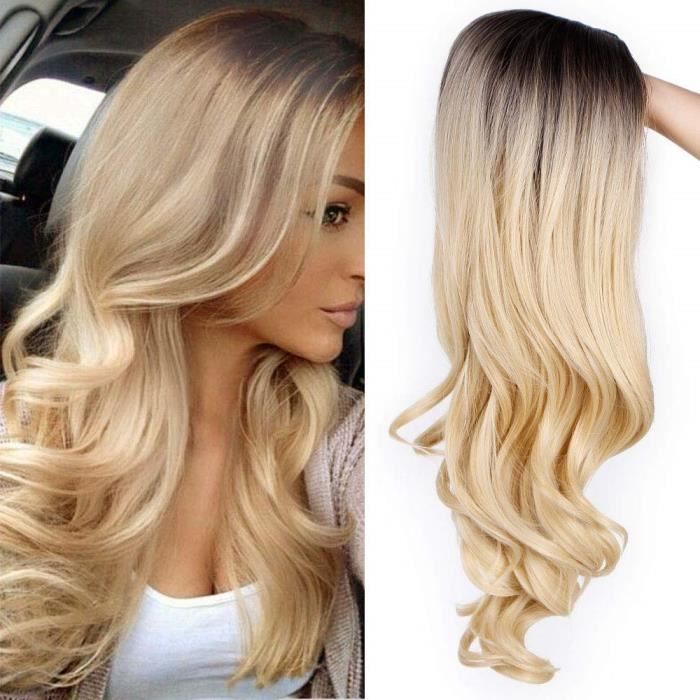 Perruque vrais cheveux blonde - Cdiscount