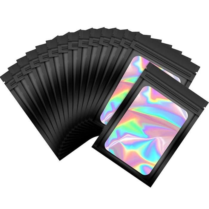 150 Sachets Mylar Holographiques 3 Tailles - Zip Refermable, étanches, Pour Nourriture, Bijoux, Rangement