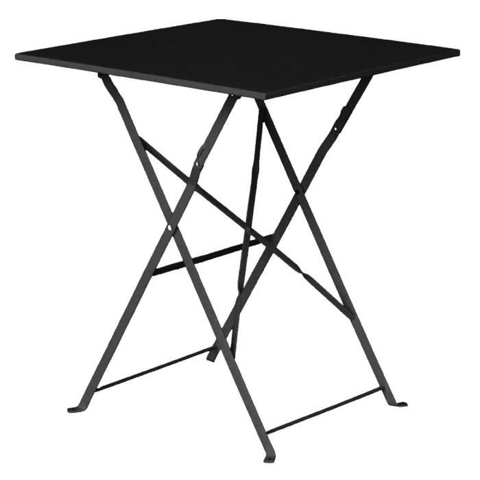 Table de terrasse noire en acier carrée Bolero 600 mm Table de terrasse noire en acier carrée Bolero 600 mm