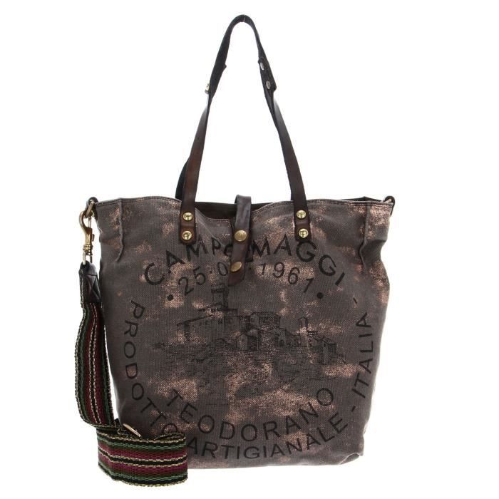 campomaggi shopping bag s bronzo - t / grigio + st. nera [177953] -  sac à épaule sacoche