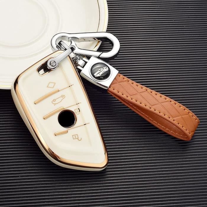 Coque De Protection TPU Pour Clé BMW | Compatible X1 X3 X5 Série 3 5 7 Etc. | Avec Porte-clés En Cuir Synthétique - 3