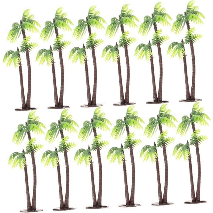 Lot De 20 Palmiers Miniatures – 2 Tailles (14 & 9 Cm) – Déco Paysage, Gâteaux, Aquarium, Train Miniature