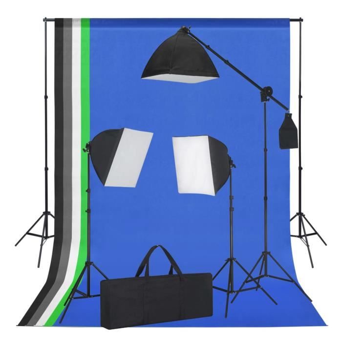 Kit de studio photo avec boîte à lumière et toiles de fond H6323 84530