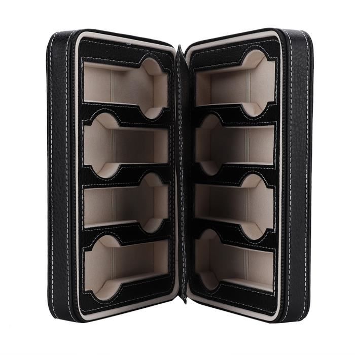 Boîte De Rangement Pour Montre À 4 Compartiments Boîte À Bijoux Carrée