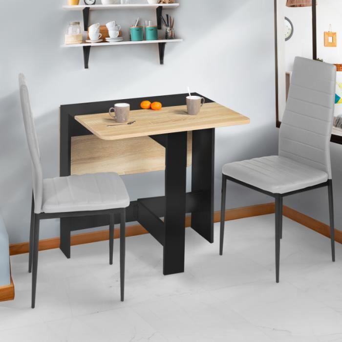 Table console pliable EDI - IDMARKET - Noir - 103 x 76 cm