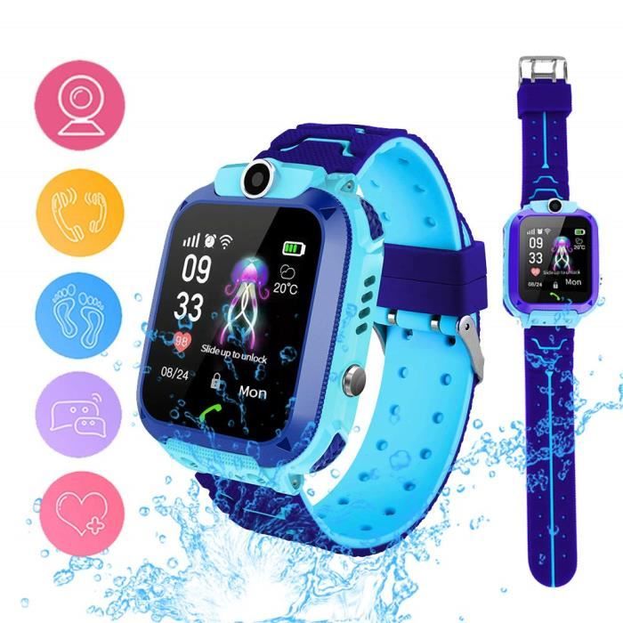 Odipie Montre intelligente GPS pour enfants, téléphone à écran tactile