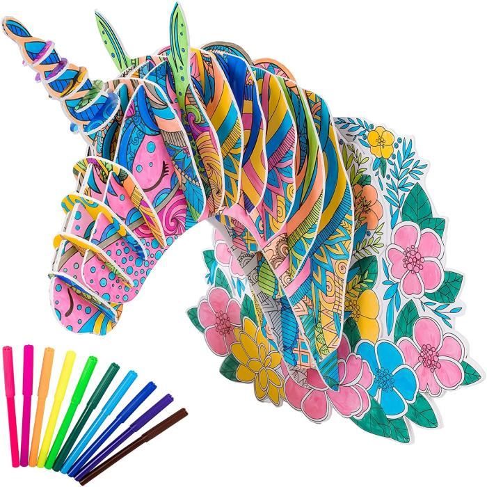 Puzzle à colorier 3D, Loisirs créatifs, Cadeau pour Adultes et Enfants, Meilleur Anniversaire pour Filles et garçons – Licorne - Jeux - Jouets Puzzle à colorier 3D, Loisirs créatifs, Cadeau pour Adultes et Enfants, Meilleur Anniversaire pour Filles et garçons – Licorne - Jeux - Jouets