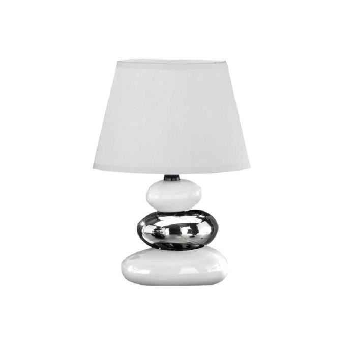 Lampe Galet Rocco Tres Blanche En Ceramique Achat Vente Lampe