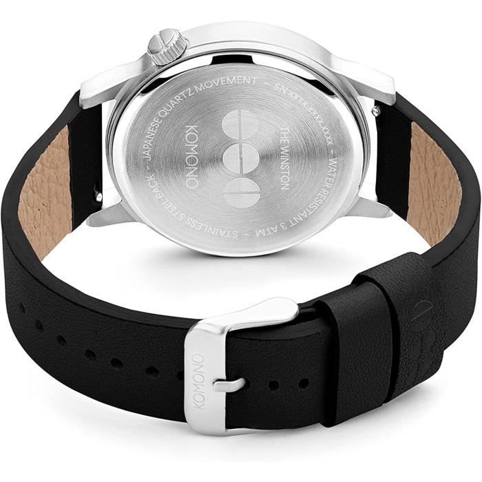 Montre KOMONO Winston Double Subs Homme avec Bracelet en Cuir