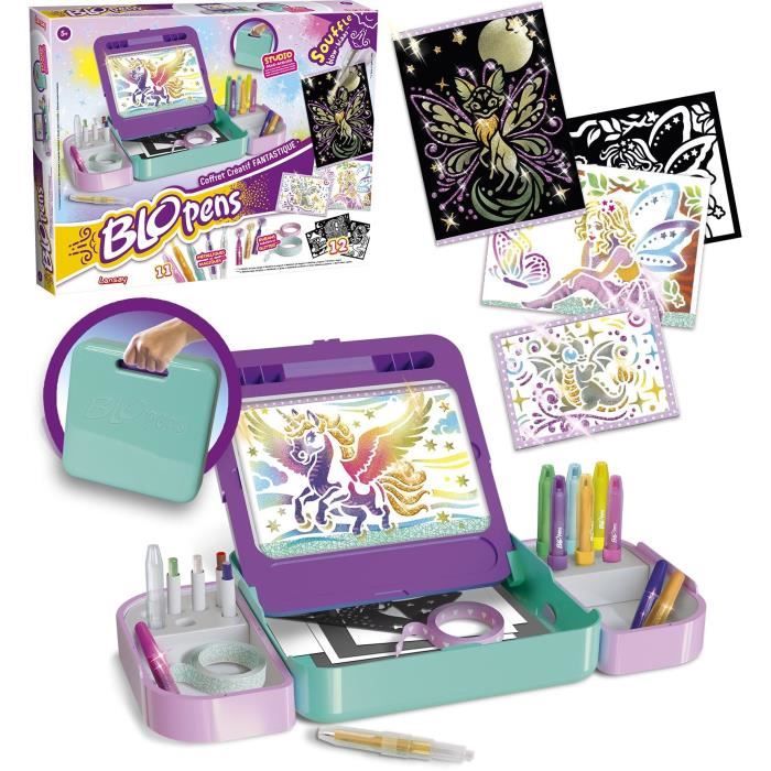 Coffret Créatif Lansay 24255 – Blopens avec Feutres Souffleurs et Pochoirs - vue 6