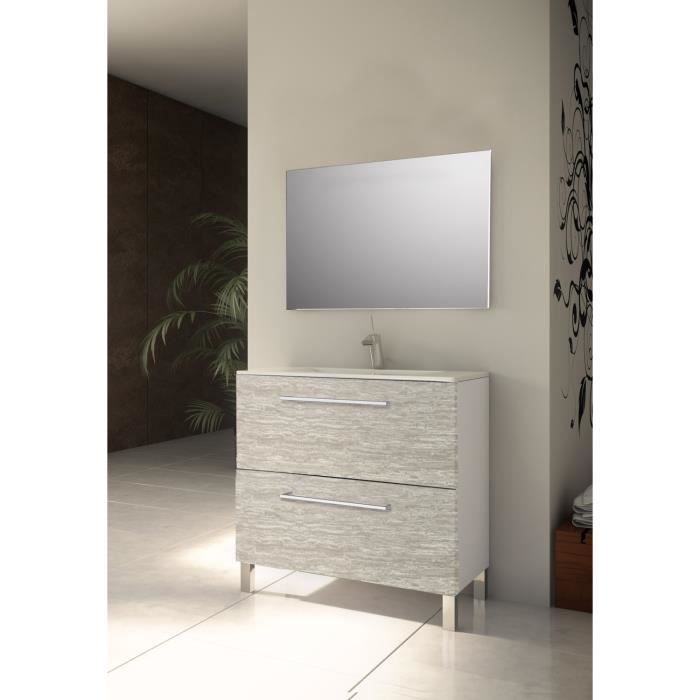 Mennza Meuble De Salle De Bain Daia 80 Cm Bois Texture Murati