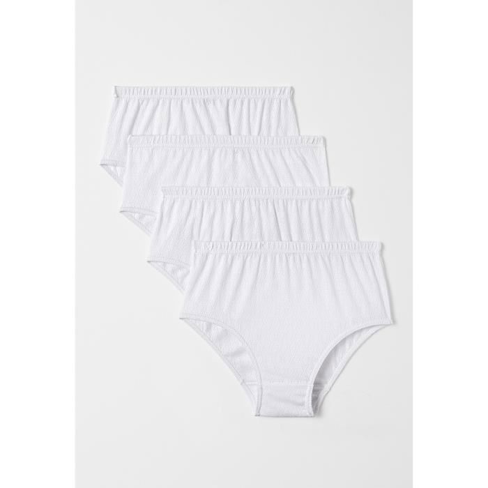 Culotte Damart Lot de 4 culottes maxi en maille ajouree Blanc Blanc Cdiscount Pret a Porter