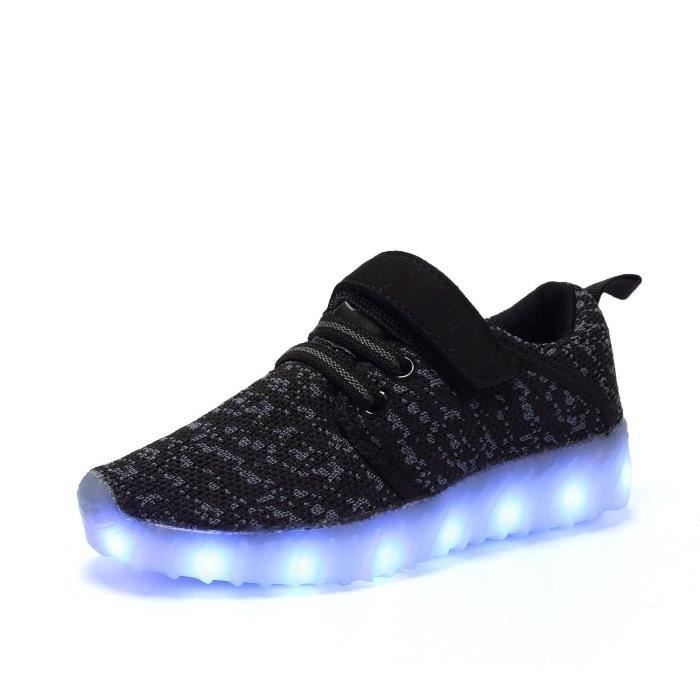 Led Allume Chaussures Enfants Garcons Et Filles Usb Charge Baskets Ideal Pour Noel Halloween Noir Achat Vente Basket Cdiscount