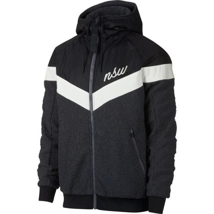 Veste de survetement Nike M NSW WR HOODIE TCH SHERPA Homme Noir Manches longues Respirant