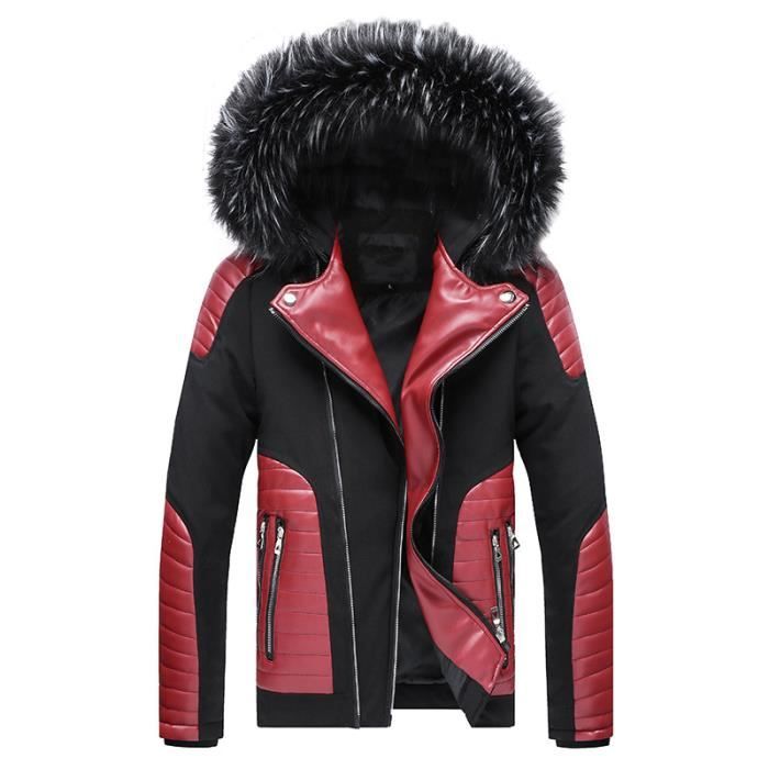 Manteau fourrure rouge homme new arrivals