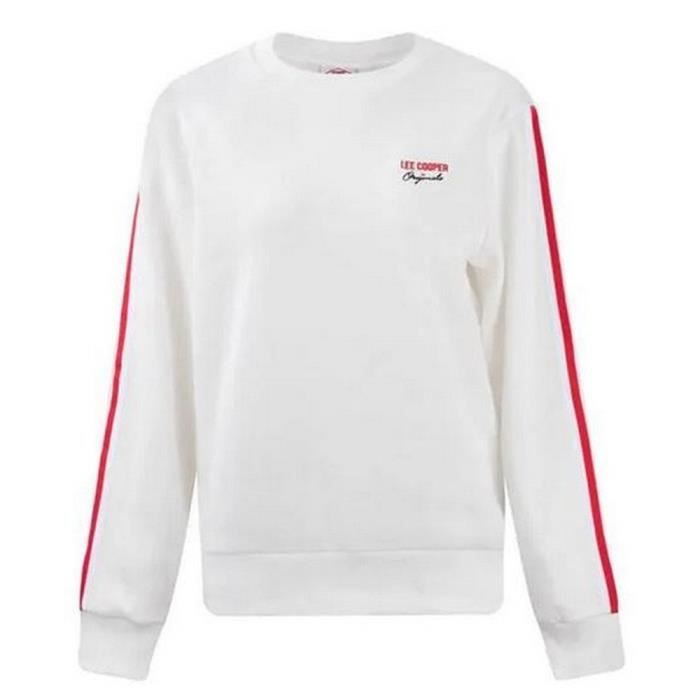 Sweat Femme Lee Cooper Originals Blanc Blanc Cdiscount Pr t Porter
