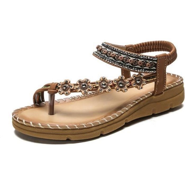 Sandales Femme Chaussure Plate Chic Femme Sandale Plate TEXTO