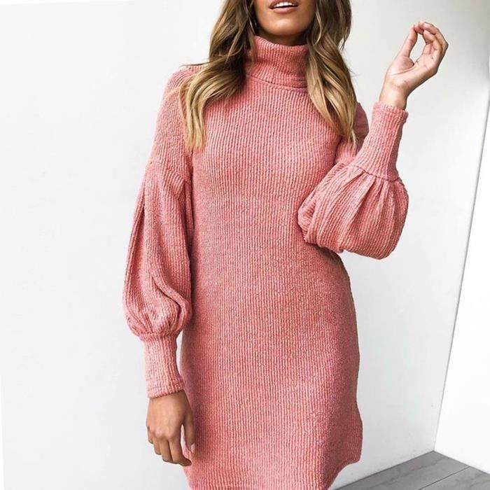 Robe pull rose femme cheap