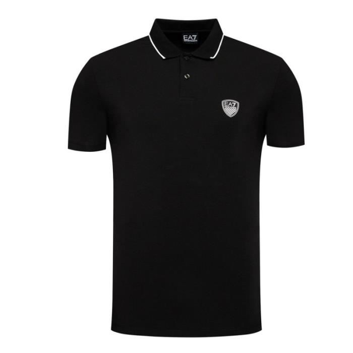 Polo homme EA7 Emporio Armani manches courtes noir