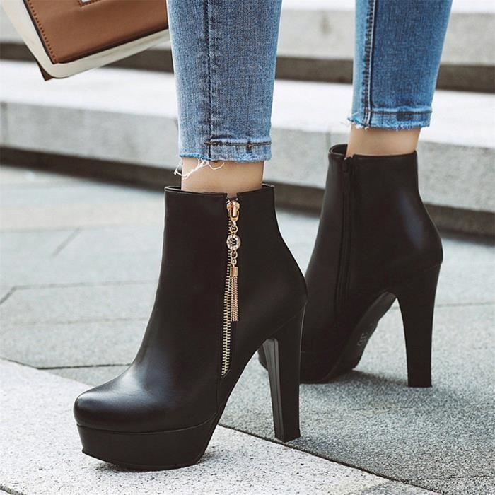 bottines noires fermeture eclair