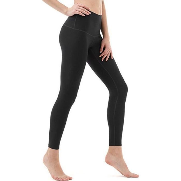 Legging Femmes Pantalon de Sport, Jegging Taille Haute Femme Yoga Opaque Doux Grande Taille Noir