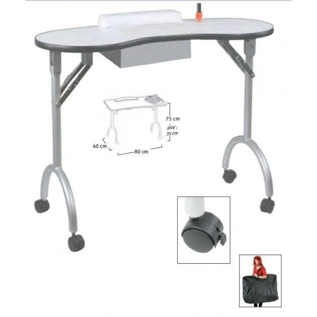 Table Manucure Pliable Diego Avec Tiroir Et Sac Achat Vente