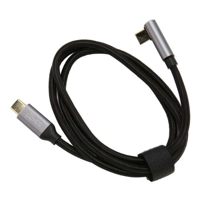 Câble Ethernet Cat6 Ultra Fin 10m Angle 90° - Cordon LAN Gigabit RJ45 Mince Flexible Blanc