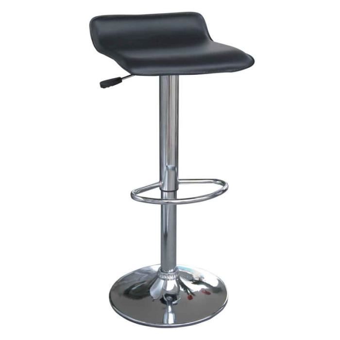Tabourets De Bar Watzon 65cm Noir - Paris Prix - PVC & Métal - Lot de 2 - Réglable en hauteur Tabourets De Bar Watzon 65cm Noir - Paris Prix - PVC & Métal - Lot de 2 - Réglable en hauteur