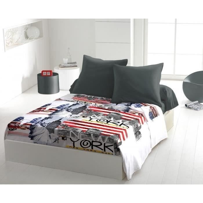 Parure de draps - HOME LINGE PASSION - New York City - Blanc - 240x300 cm - Microfibre Parure de draps - HOME LINGE PASSION - New York City - Blanc - 240x300 cm - Microfibre