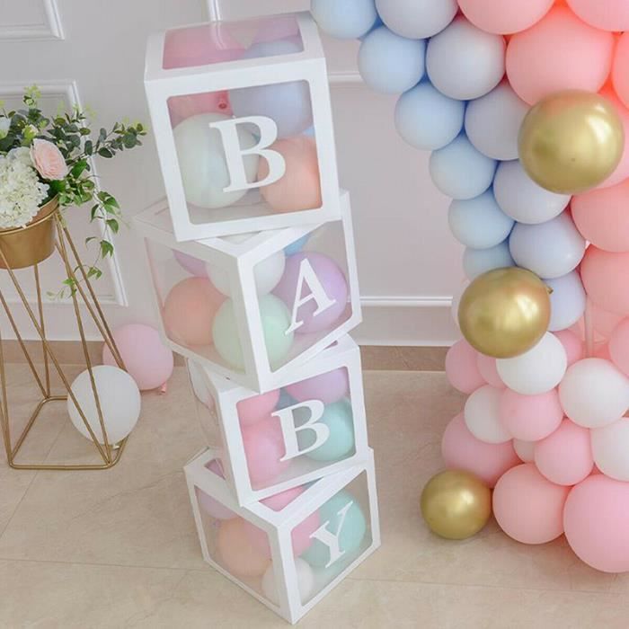 4 Ensemble De Boite De Ballon Transparent Lettres De Lettres Bebe Modele Decoration De Fete D Anniversaire Cdiscount Bricolage