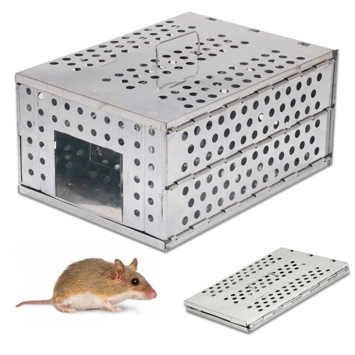 FISHTEC Piège à Rongeurs Pliable en Acier Galvanisé Capture Multiple sans Blessure Trappe à Sens Unique 30 x 22 x 15 cm