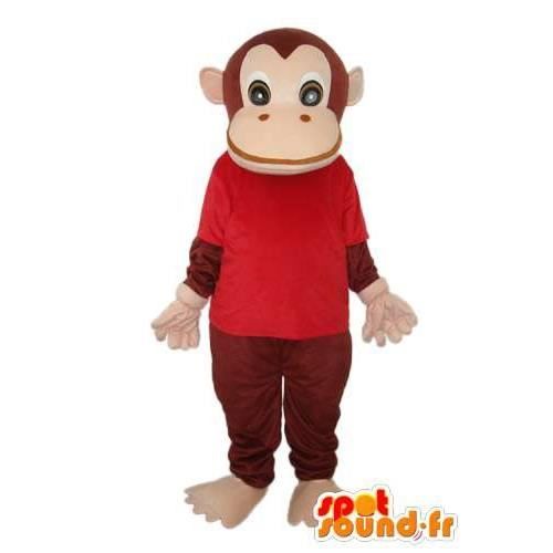 Mascotte SpotSound Cdiscount Taille L personnalisable de singe marron habit rouge Deguisement de singe Cdiscount Jeux Jouets