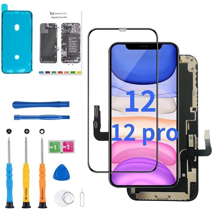 Ecran LCD Complet Pour iPhone 12/12 Pro - Vitre assemblés Tactile + écran  LCD + Étui + Outils + Joint étanche - Cdiscount Téléphonie