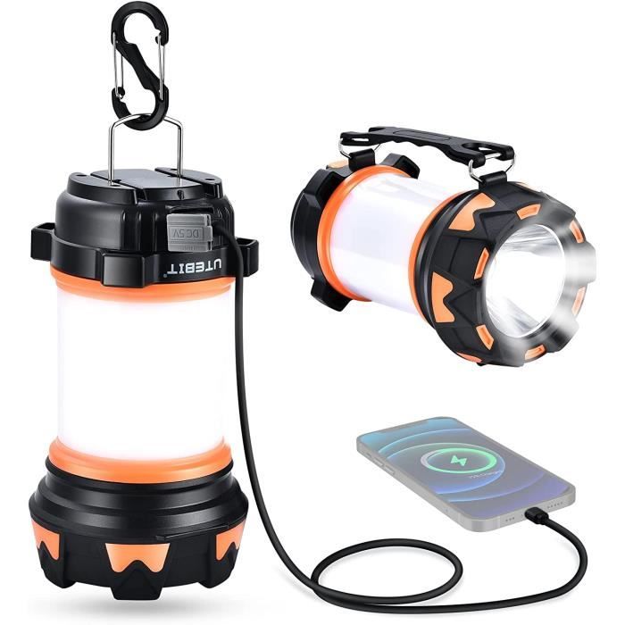 Lampe torche de camping LED rechargeable avec 6 modes d'éclairage