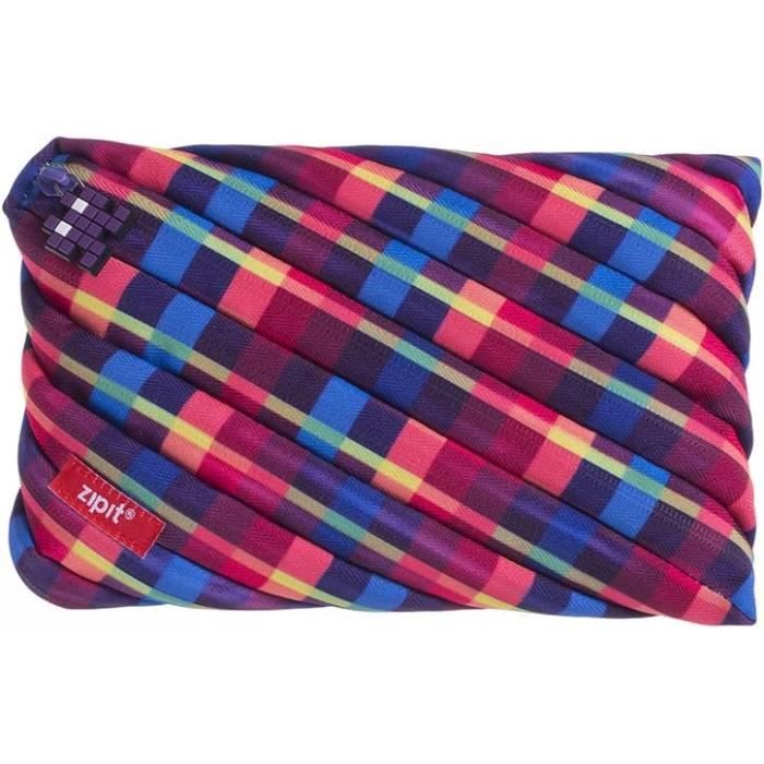 Trousse à Crayons ZIPIT Mesh - Grande Capacité 55 Stylos - Fermeture Éclair Colorée - Lavable