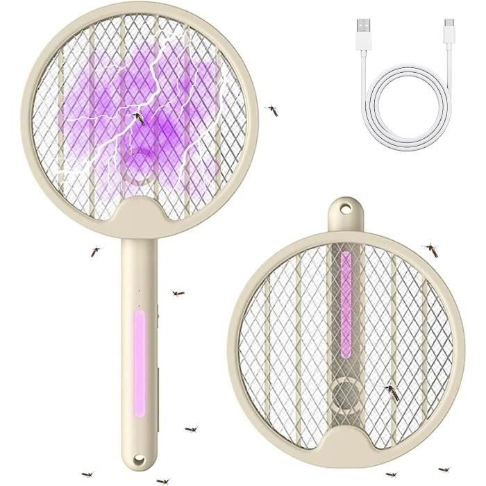 OZAVO Raquette Anti Moustique Électrique 3000V USB Rechargeable 2 En 1 Tapette Anti-Moustique - 2